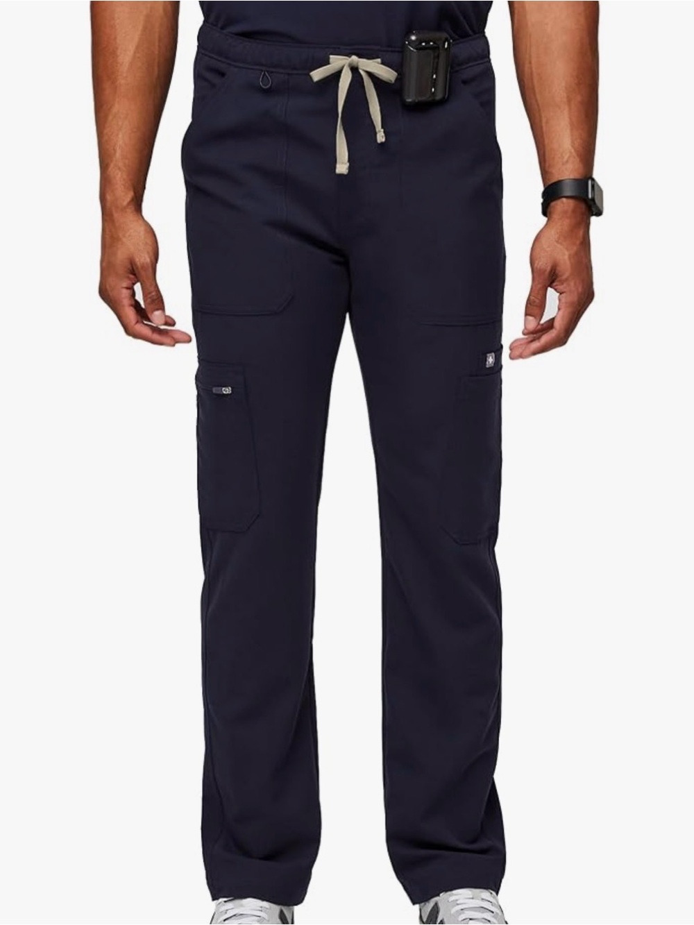 FIGS Cairo Cargo Scrub Pants for Men Classic Straight Leg Fit - Navy blue